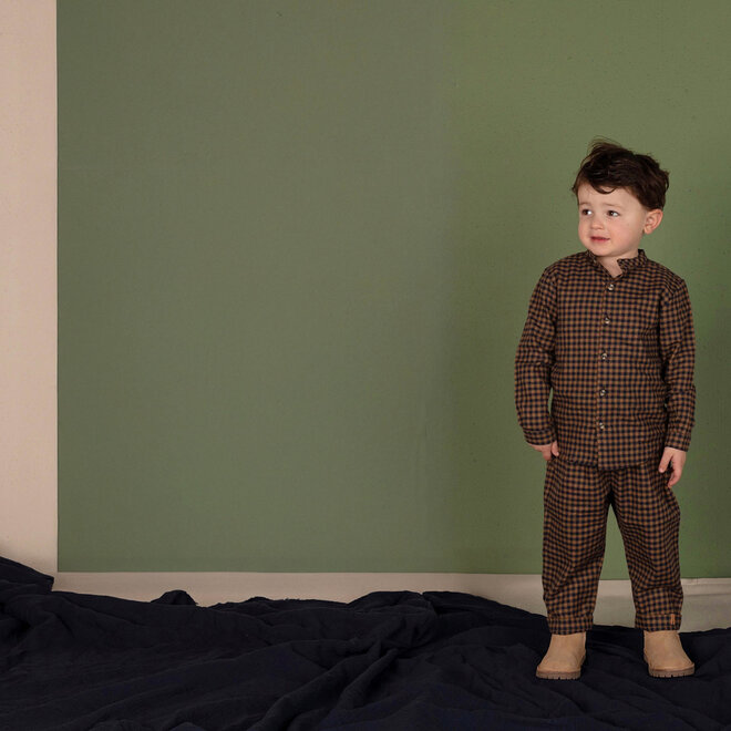 Nixnut - Mao blouse Navy checkered