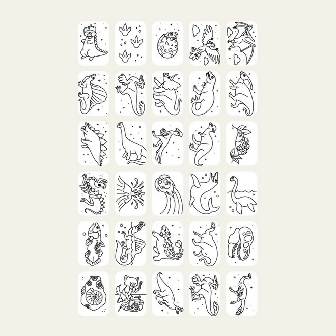 Kidywolf - REFIL KIDYDRAW-MINI Dinosaurussen/Sterrenstelsel