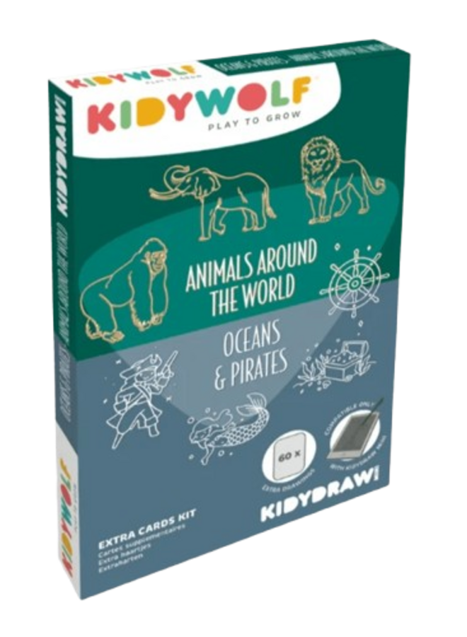 Kidywolf - REFIL KIDYDRAW-MINI Dieren over de hele wereld/Oceanen en piraten