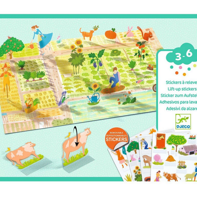 Djeco - Lift up stickers - Farm