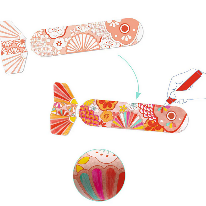 Djeco - DIY Koinobori - Knutselset vliegende vissen