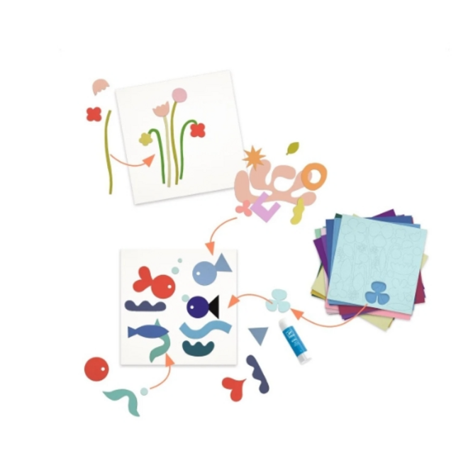 Djeco - Knutselset Collage met gekleurd papier