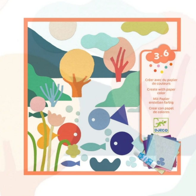 Djeco - Knutselset Collage met gekleurd papier