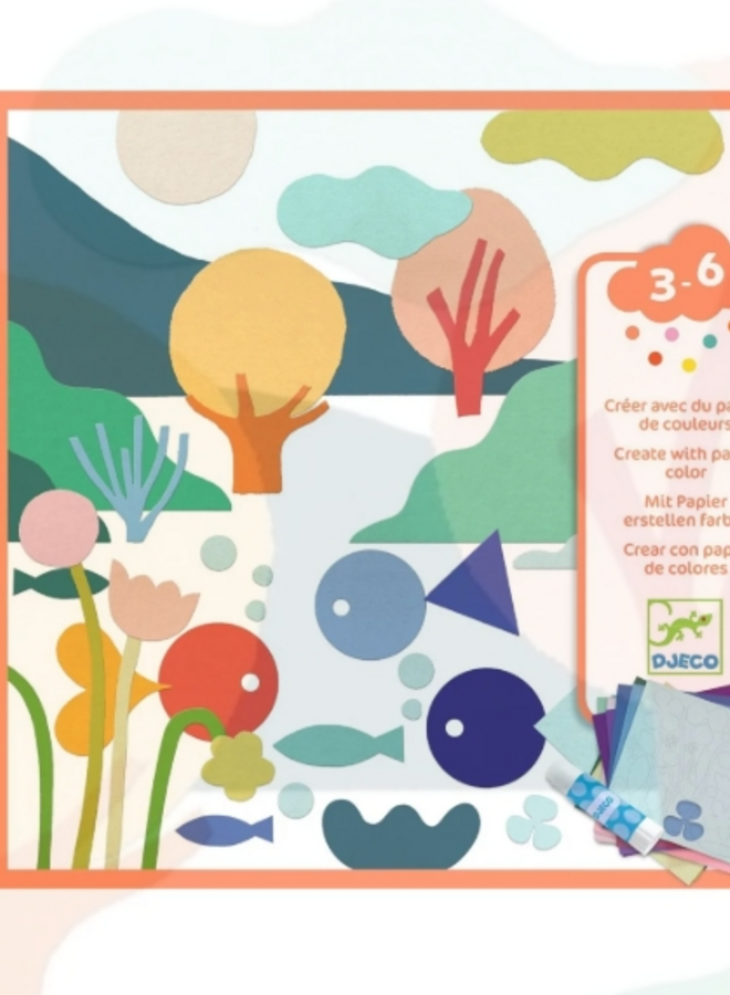 Djeco - Knutselset Collage met gekleurd papier