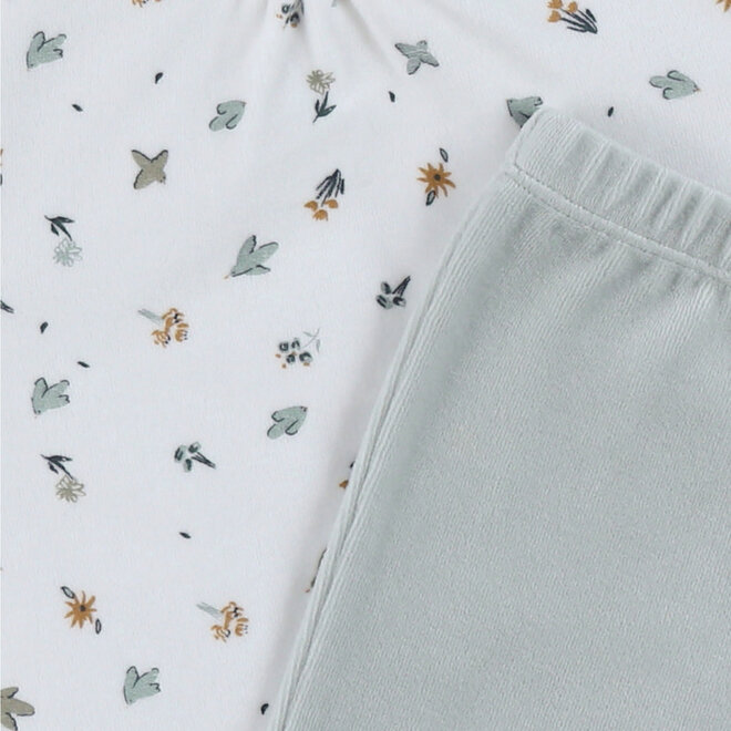 Noukie's - Pyjama Fluweel - Lovely bird (2-delig)