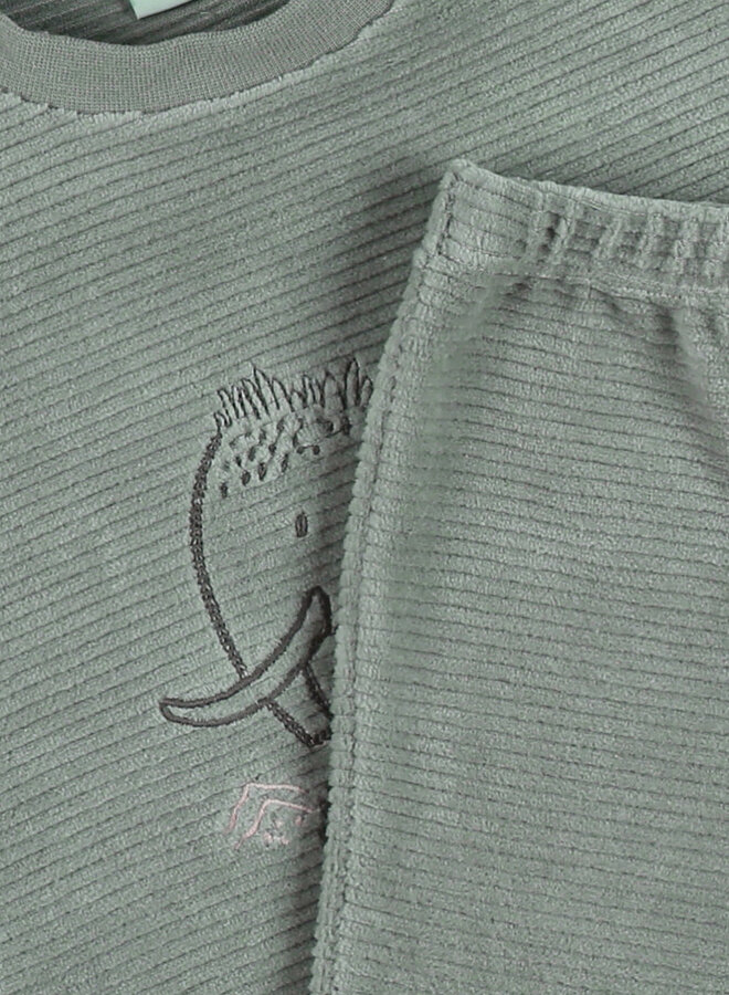 Noukie's - Pyjama Fluweel - Funny Mammoth (2-delig)