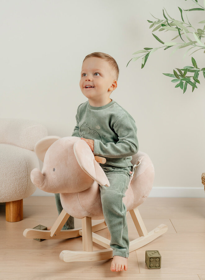 Noukie's - Pyjama Fluweel - Funny Mammoth (2-delig)