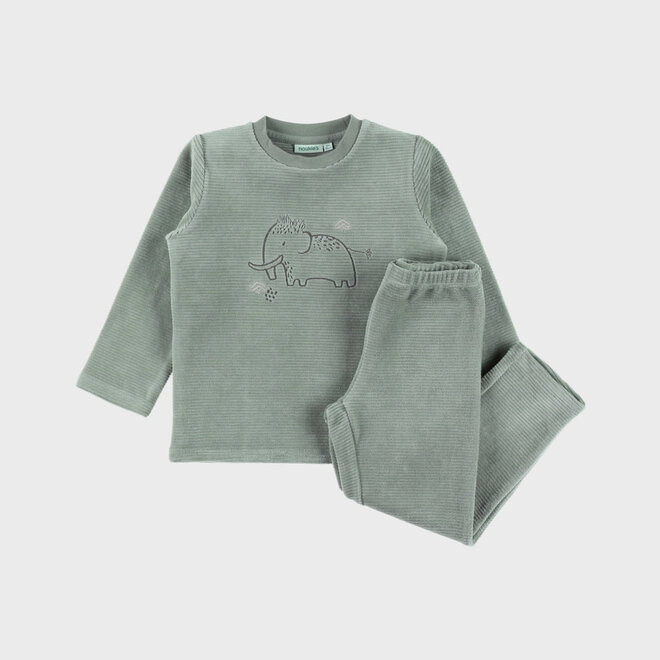 Noukie's - Pyjama Fluweel - Funny Mammoth (2-delig)