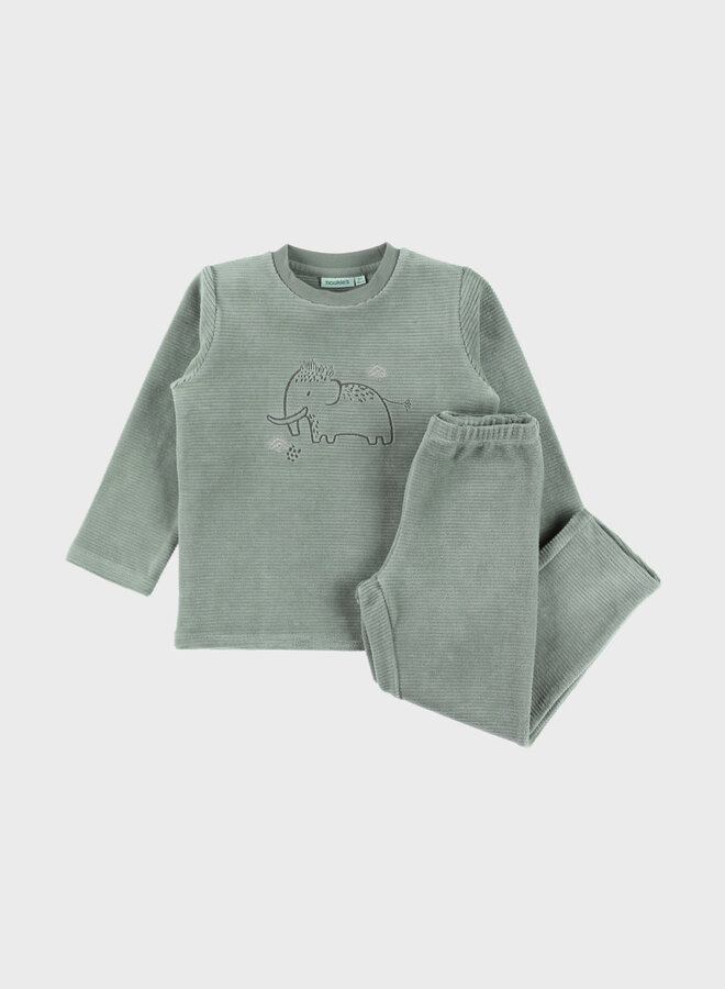 Noukie's - Pyjama Fluweel - Funny Mammoth (2-delig)