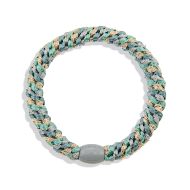 KKNEKKI Mix teal gold glitter Hairband and bracelet