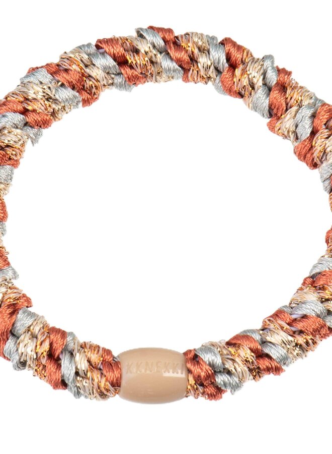 KKNEKKI Mix Light grey-Teracotta glitter Hairband and bracelet