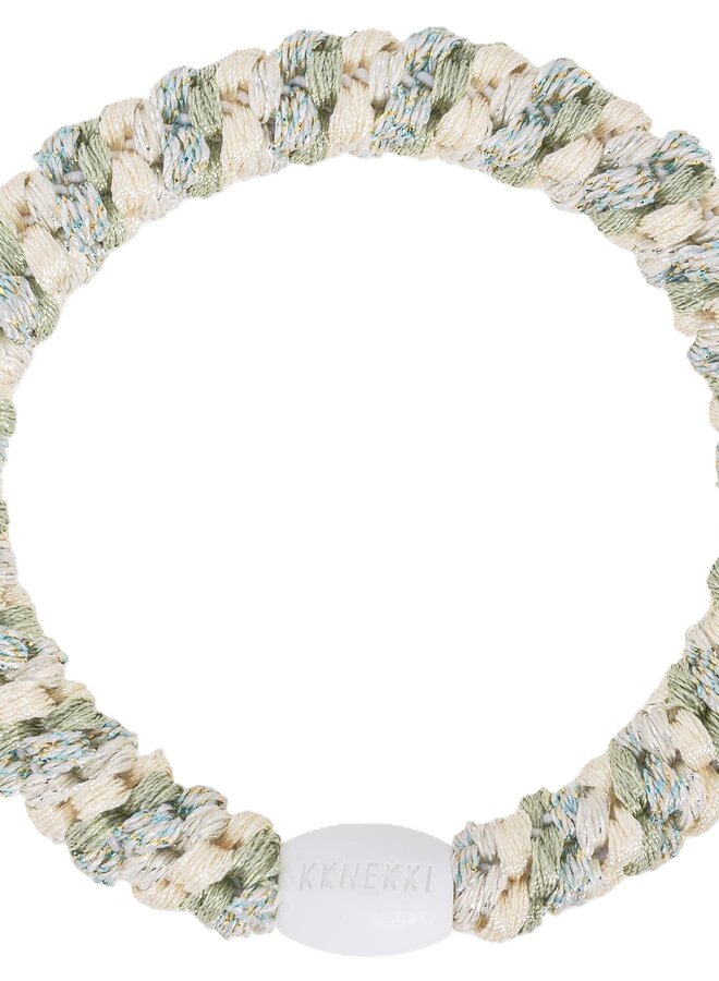KKNEKKI Mix ivory glitter dusty lind green Hairband and bracelet
