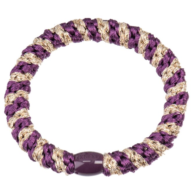 KKNEKKI Grape-Beige glitter stripe Hairband and bracelet
