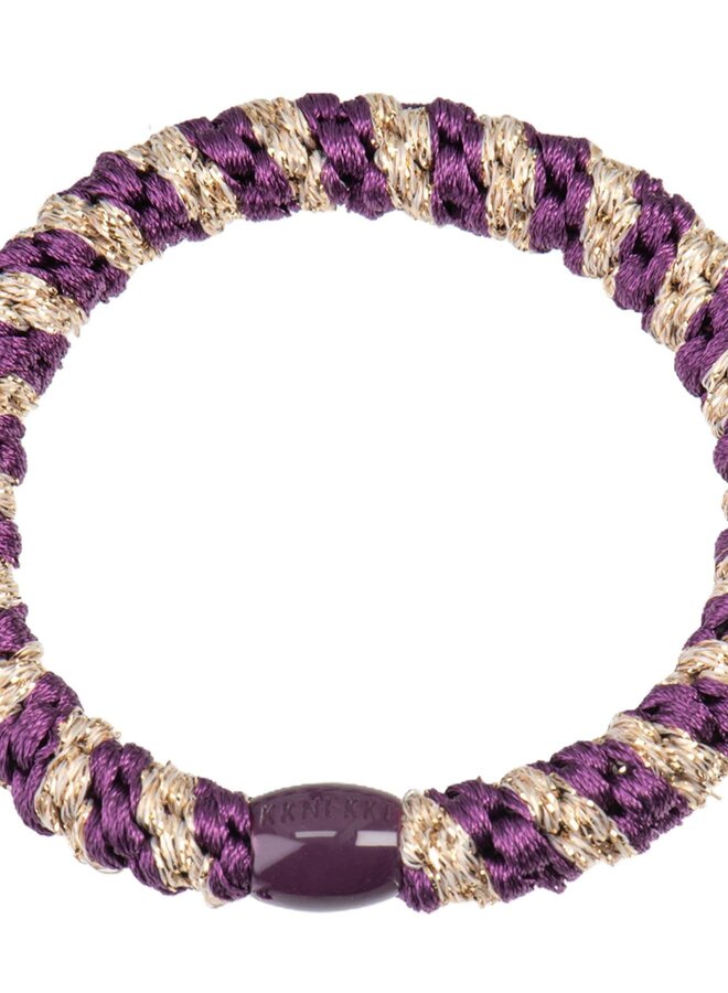 KKNEKKI Grape - Beige glitter stripe Hairband and bracelet