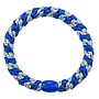 KKNEKKI Electric blue glitter silver glitter Stripe Hairband and bracelet