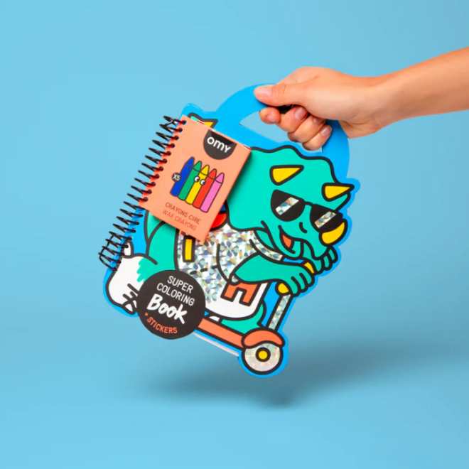 Omy - Super coloring book & stickers - Dino