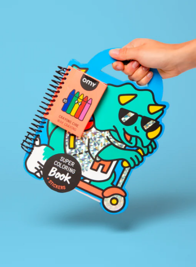 Omy - Super coloring book & stickers - Dino