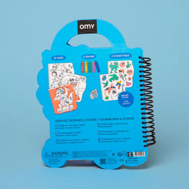 Omy - Super coloring book & stickers - Dino