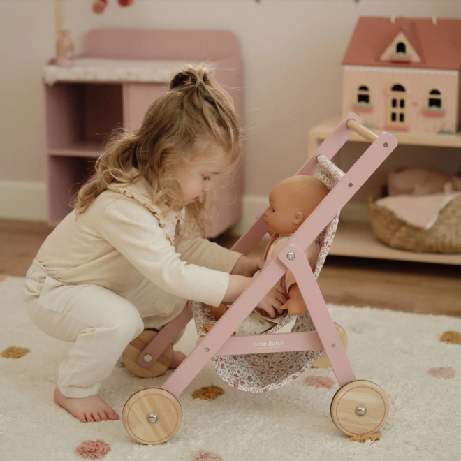 Little Dutch - Houten poppenbuggy