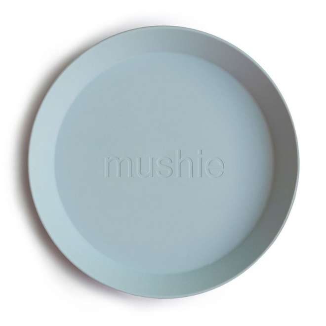 Mushie - Plates round Powder blue (Set of 2)