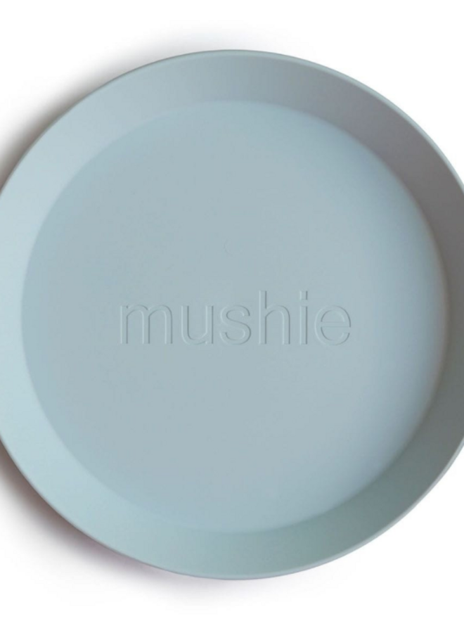 Mushie - Plates round Powder blue (Set of 2)