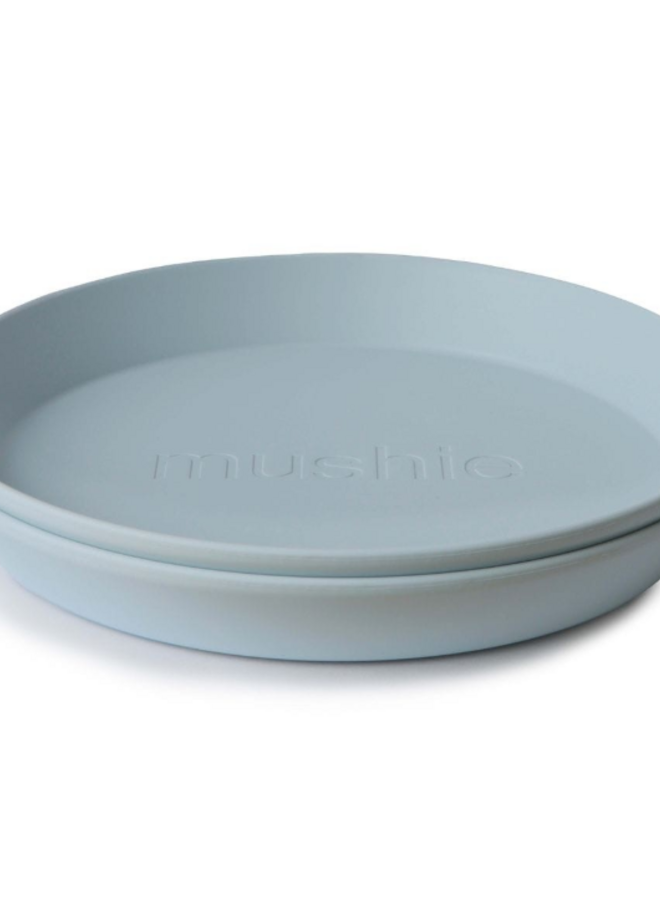 Mushie - Plates round Powder blue (Set of 2)