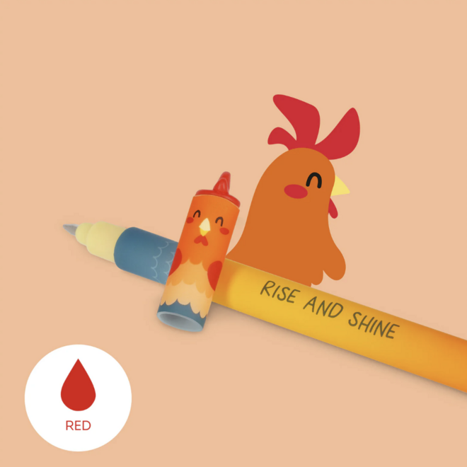 Legami - Set of 4 erasable gel pens - Farm