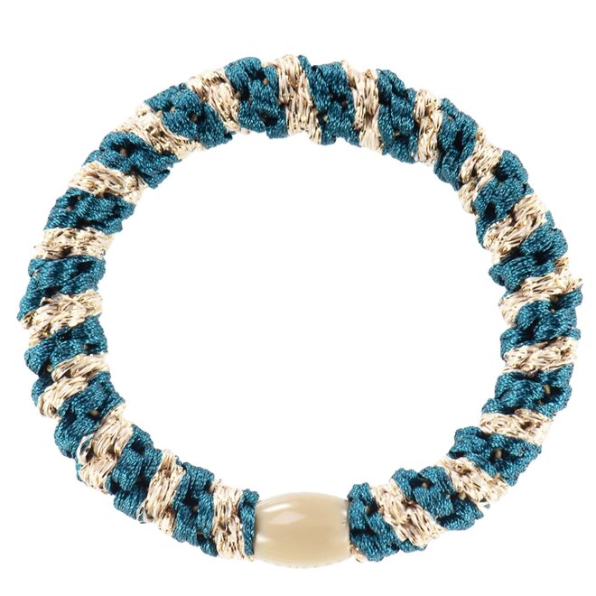 KKNEKKI Light petrol Beige glitter Hairband and bracelet