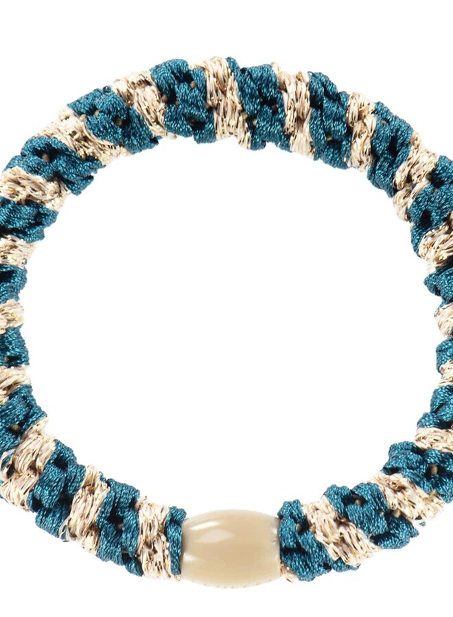 KKNEKKI Light petrol Beige glitter Hairband and bracelet