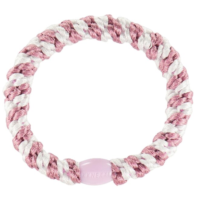 KKNEKKI Old pink White stripe Hairband and bracelet