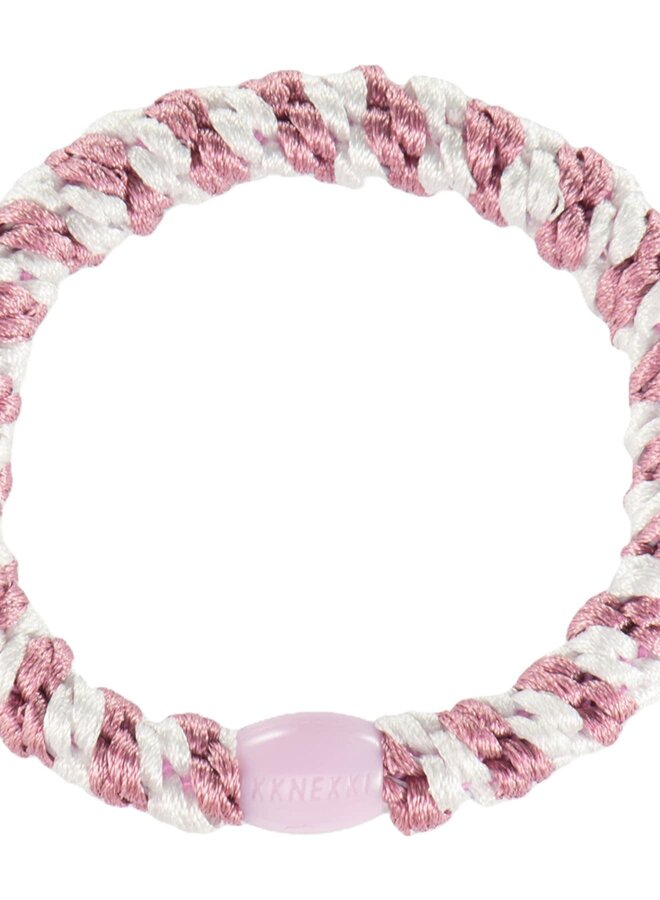 KKNEKKI Old pink White stripe Hairband and bracelet