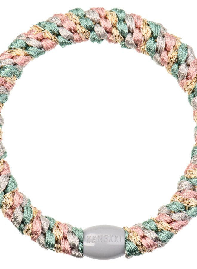 KKNEKKI Faded green Pink glitter Hairband and bracelet