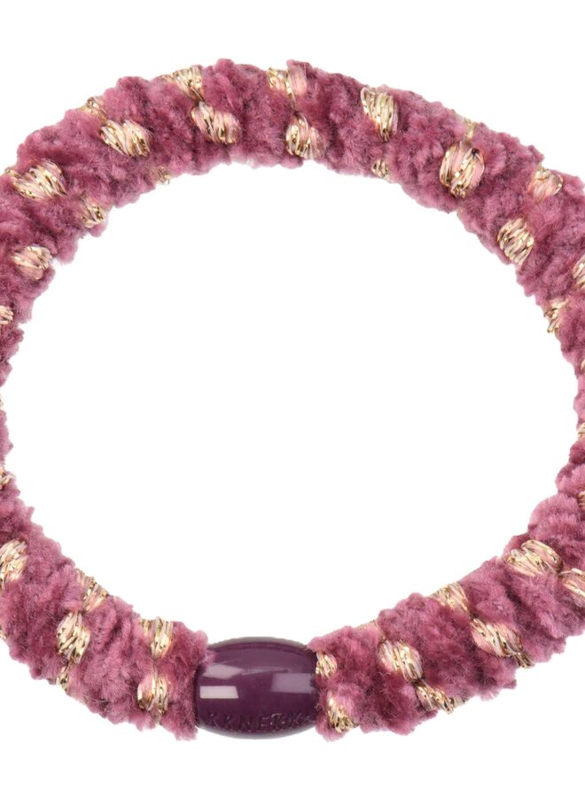 KKNEKKI Velvet stripe mauve Hairband and bracelet