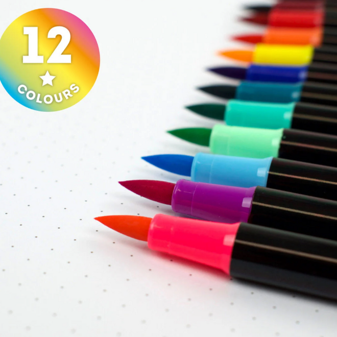 Legami - Set of 12 brush markers Pastel colours