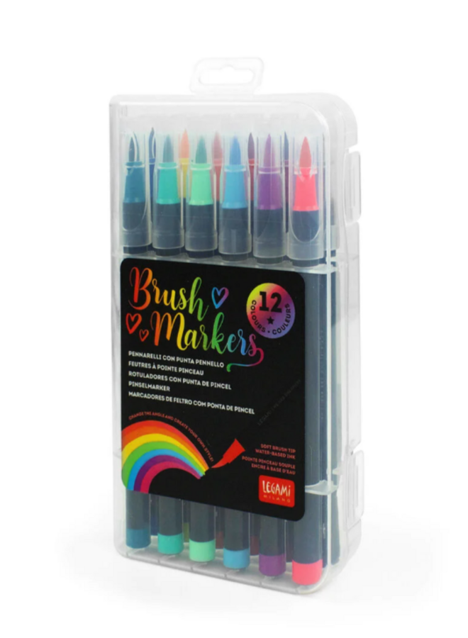Legami - Set of 12 brush markers Pastel colours