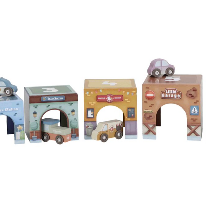 Little Dutch - Stapelblokken met auto's