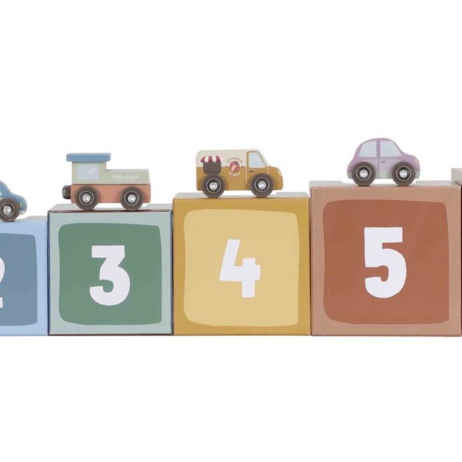 Little Dutch - Stapelblokken met auto's