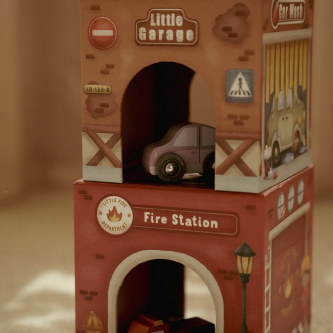 Little Dutch - Stapelblokken met auto's