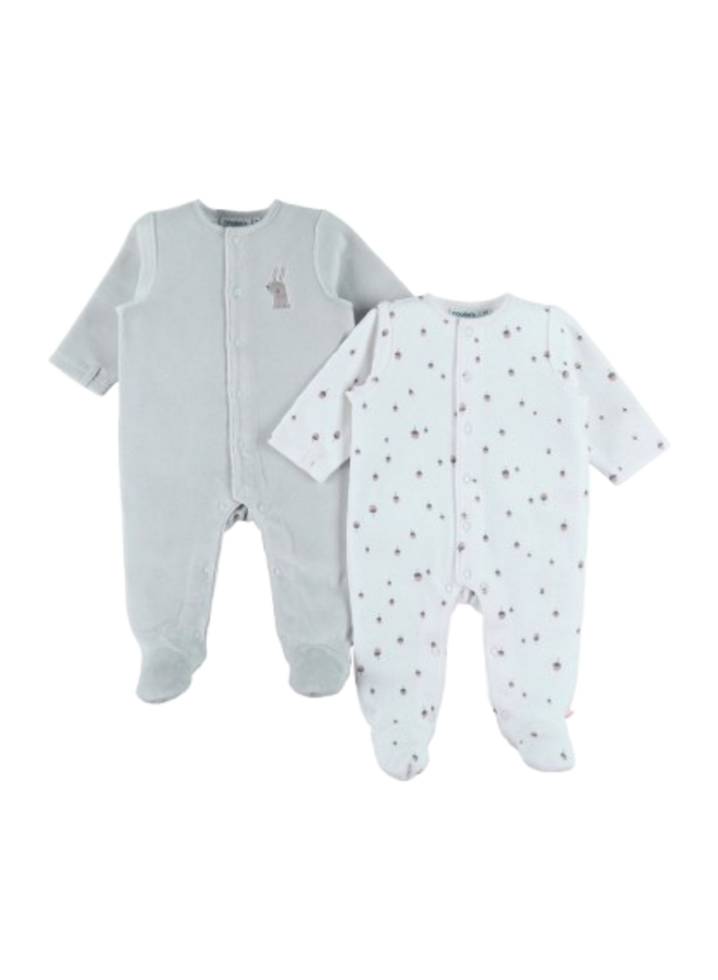 Noukie's - Set van 2 pyjamas Fluweel - Fancy Fox