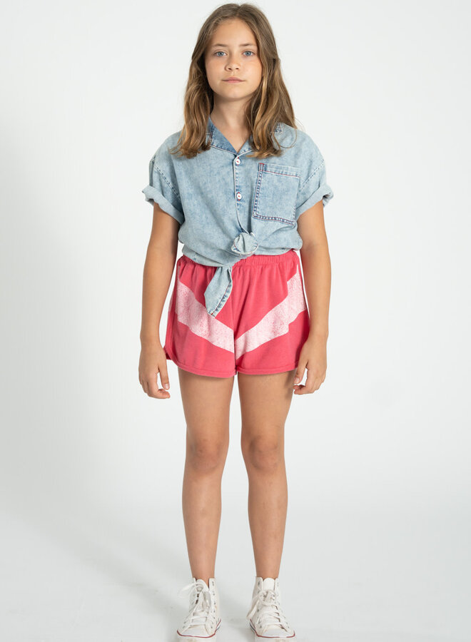 Piupiuchick - Shorts Pink/White Stripes