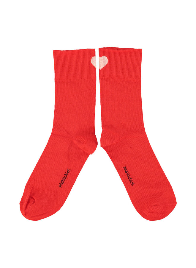 Piupiuchick - Socks Red/Ecru Heart