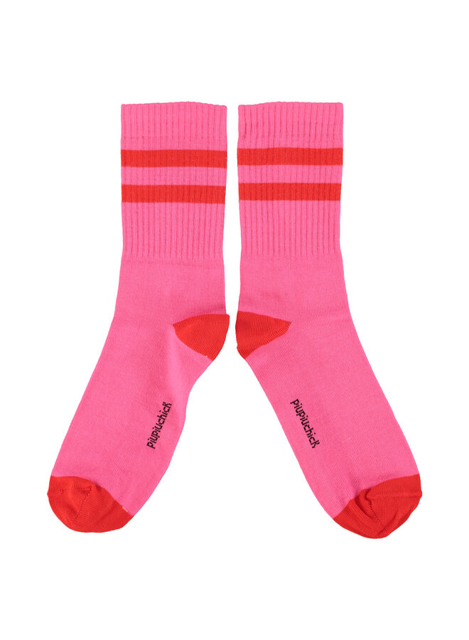 Piupiuchick - Socks Pink/Red Stripes