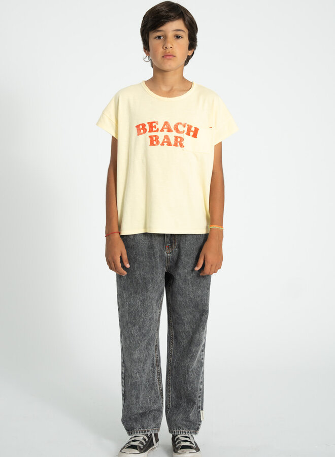 Piupiuchick - T-Shirt Light Yellow/ Beach Bar