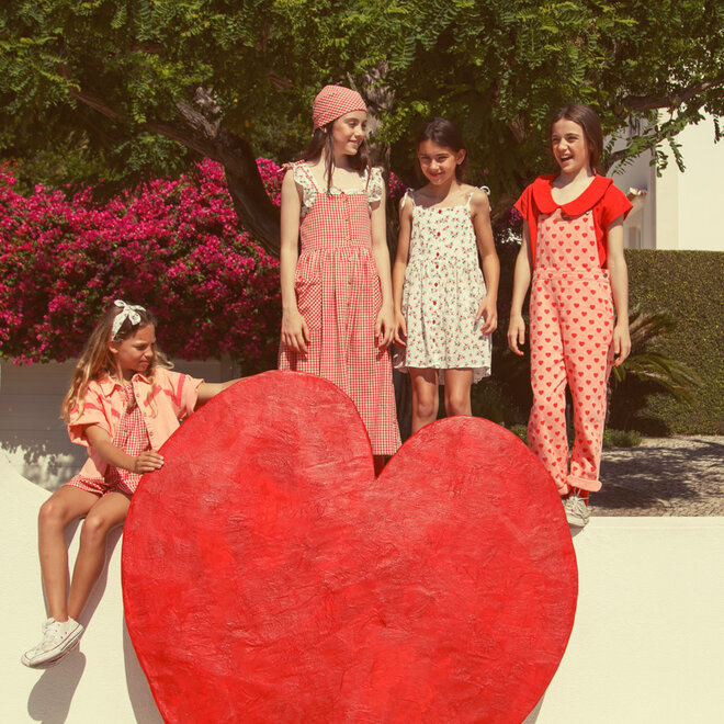 Piupiuchick - T-Shirt With Peter Pan Collar Red/Amour