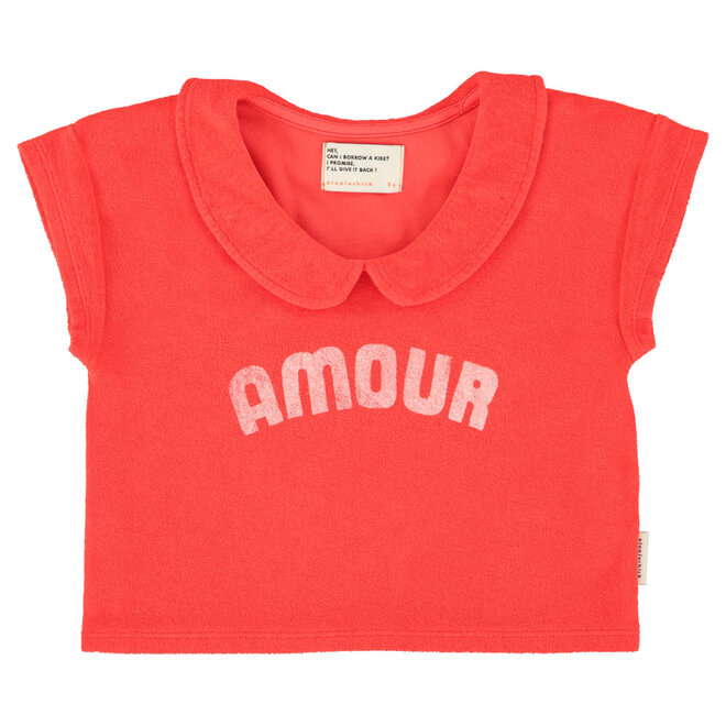 Piupiuchick - T-Shirt With Peter Pan Collar Red/Amour