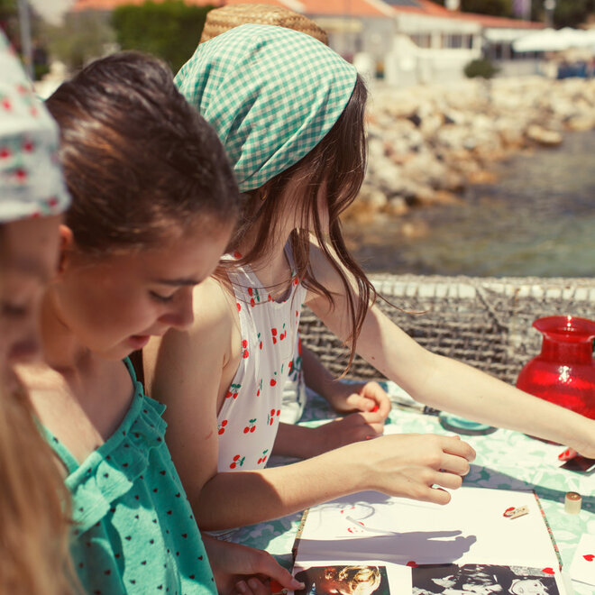 Piupiuchick - Top With Straps Green/Black Hearts