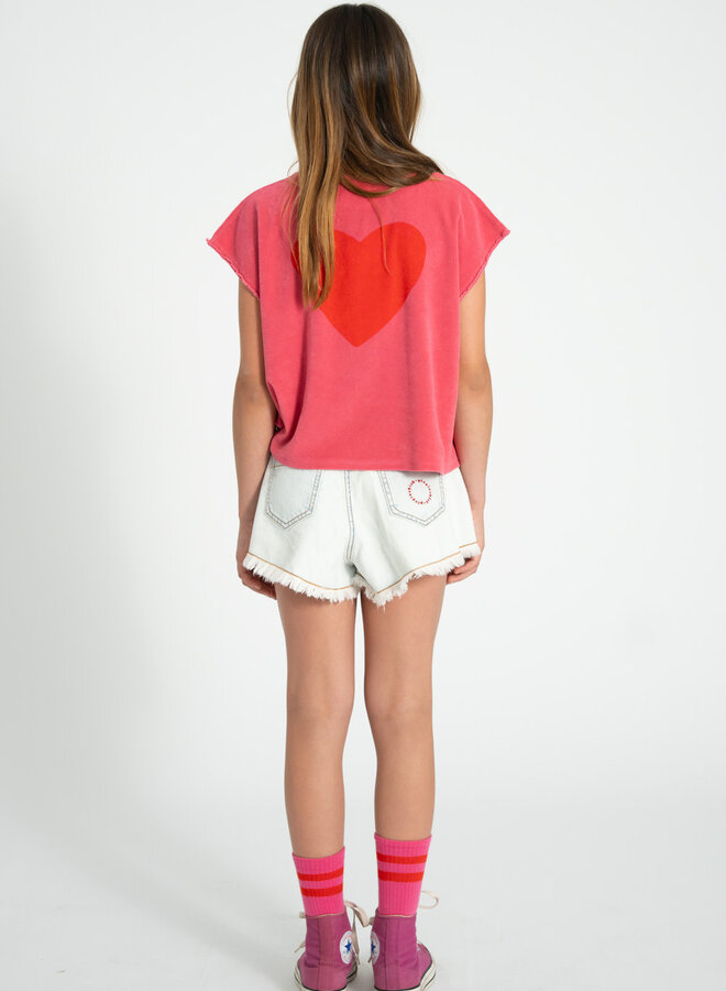 Piupiuchick - Shorts With Fringes Washed Light Blue