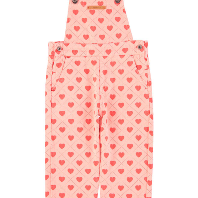 Piupiuchick - Dungarees Pink/Red Hearts