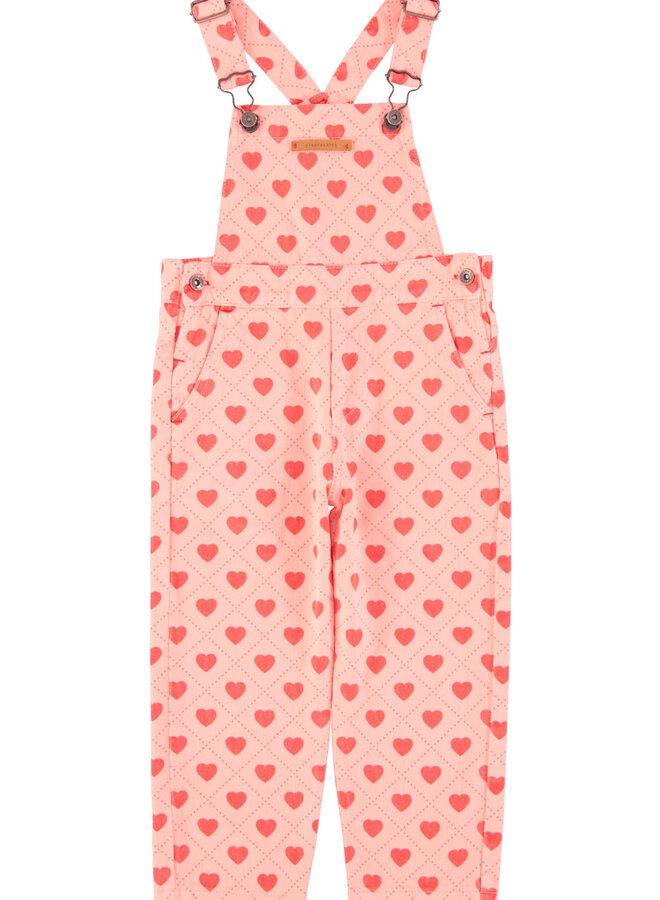 Piupiuchick - Dungarees Pink/Red Hearts