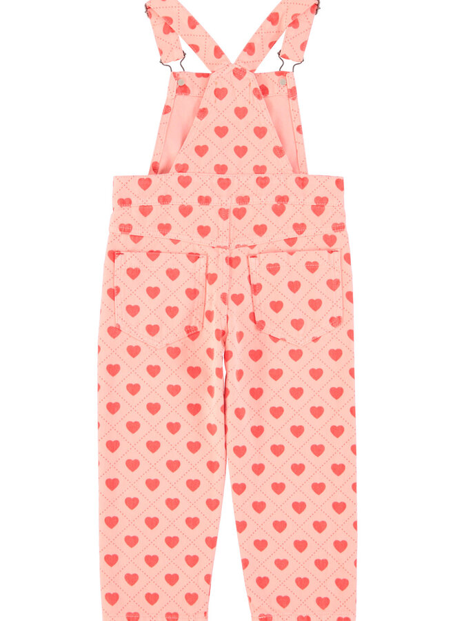 Piupiuchick - Dungarees Pink/Red Hearts